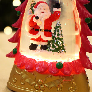 Mini Red Tree with Santa Sack colorful LED light Dome with Music Christmas Table Décor & Gift option - Christmas