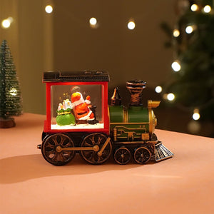 Mini Santa Mini Train with LED light and Music Christmas Table Décor & Gift option - Christmas