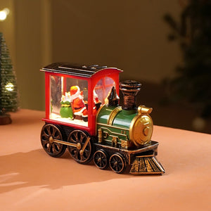 Mini Santa Mini Train with LED light and Music Christmas Table Décor & Gift option - Christmas
