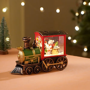 Mini Santa Mini Train with LED Light and Music Christmas Table Décor & Gift option - Christmas