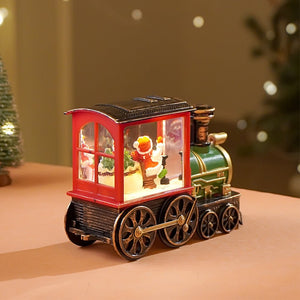 Mini Santa Mini Train with LED Light and Music Christmas Table Décor & Gift option - Christmas