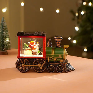 Mini Santa Mini Train with LED Light and Music Christmas Table Décor & Gift option - Christmas