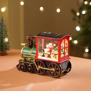Mini Santa Mini Train with LED Light and Music Christmas Table Décor & Gift option - Christmas