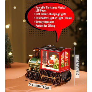 Mini Santa Mini Train with LED light and Music Christmas Table Décor & Gift option - Christmas