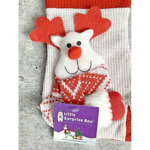 Mini Snowflake Deer Christmas Stocking, 10 inches - XMAS STOCKINGS