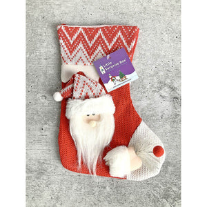 Mini Snowflake Santa Christmas Stocking, 10 inches - XMAS STOCKINGS