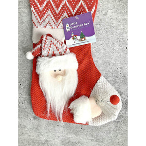 Mini Snowflake Santa Christmas Stocking, 10 inches - XMAS STOCKINGS