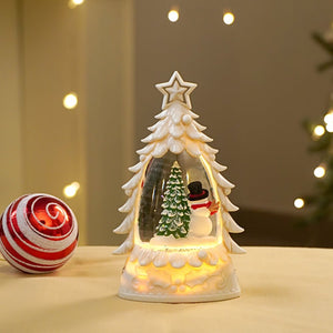 Mini White Tree colorful LED light Dome with Music Christmas Table Décor & Gift option - Christmas