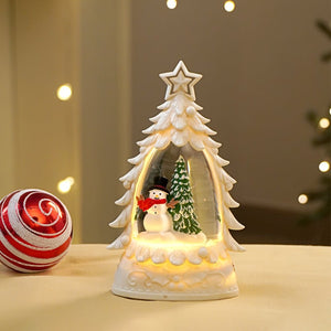Mini White Tree colorful LED light Dome with Music Christmas Table Décor & Gift option - Christmas
