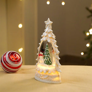 Mini White Tree colorful LED light Dome with Music Christmas Table Décor & Gift option - Christmas