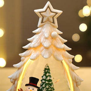 Mini White Tree colorful LED light Dome with Music Christmas Table Décor & Gift option - Christmas