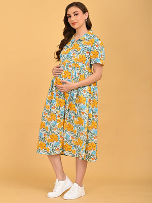 Mid-length shot of Minimal Muse Maternity And Nursing Dress styled casually for everyday wear