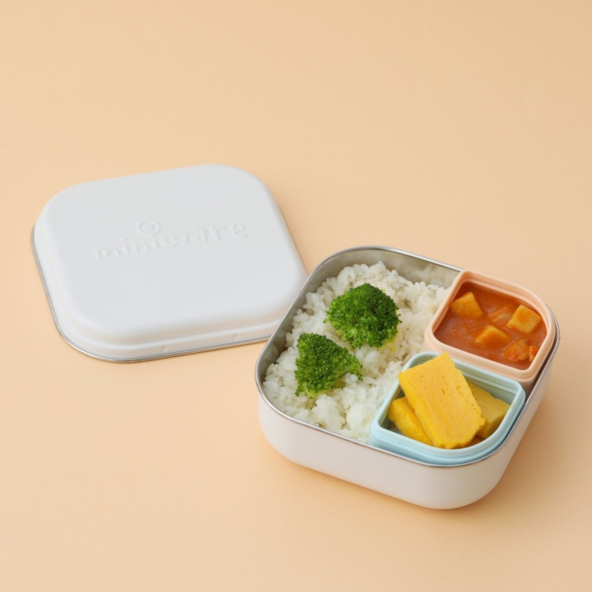 Miniware Grow Bento with 2 silipods Lunch Box- Cotton Candy+Grey - GBC2G