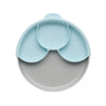 Miniware Healthy Meal Suction Plate with Dividers Set-Grey/Aqua - MWHMGA