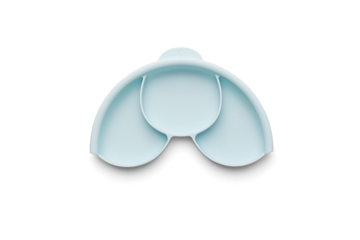 Miniware Healthy Meal Suction Plate with Dividers Set-Grey/Aqua - MWHMGA
