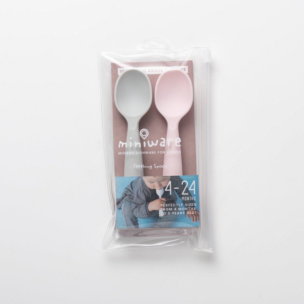 Miniware Training Spoon Set - Grey and Cotton Candy - MWTSGC