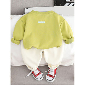 Mint Green 3D Cap Design 2 Pcs Track Suit Set For Toddlers And Kids - 3 - 4 Years Kids Clothing