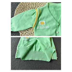 Mint Green V neck style 2 pcs, Skirt and Top Winterwear set for Girls. - 3 - 4 Years Kids Clothing
