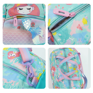 Mint Mermaid Theme Kids Duffle Bag for Classes and Travel, 5 years + - Back To School
