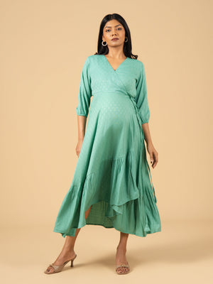 Mint Muse Maternity Wrap Dress - S Maternity Casual Dress