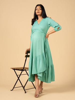 Mint Muse Maternity Wrap Dress - S Maternity Casual Dress