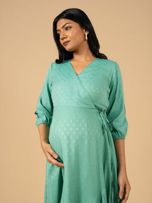 Mint Muse Maternity Wrap Dress - S Maternity Casual Dress