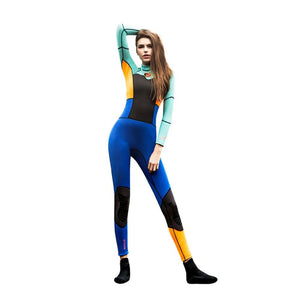 Mint Orange Cobalt Full Length Scuba Swimsuit 1.5mm Neoprene Swimwear for water adventures for Teens and Adults - XS Swim