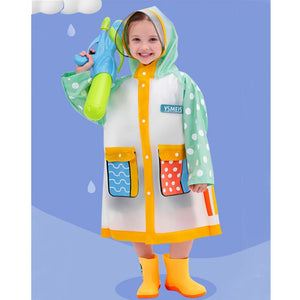 Mint Polka Dots long style Raincoat for kids - 2 - 3 Years Monsoon Wear