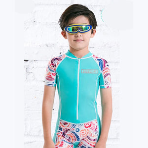 Mint Printed Design knee length Swimwear for Kids and Teens - 2 - 3 Years Swim