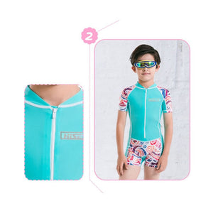 Mint Printed Design knee length Swimwear for Kids and Teens - 2 - 3 Years Swim