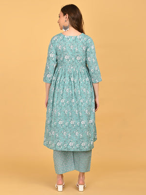 Back view of MintSaheli Maternity and Nursing Kurta Set