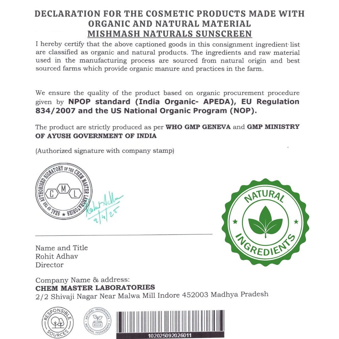 Mishmash Natural Sunscreen SPF 40+ - MMNSPF40