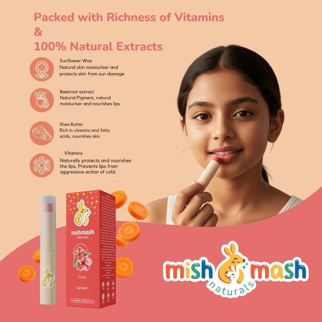 Mishmash Naturals Coral Red Lip Balm - Kids Make Up