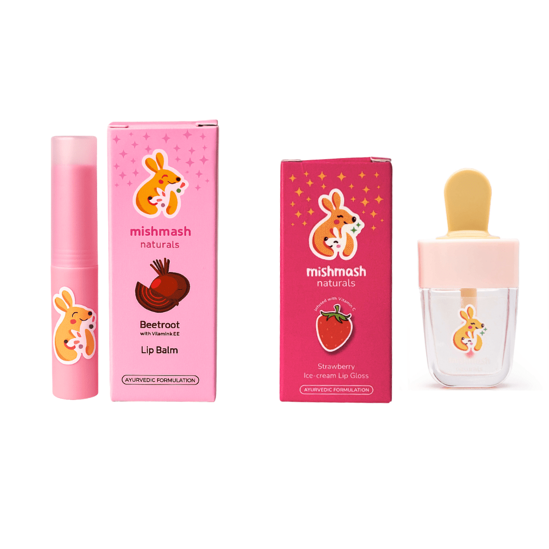 Mishmash naturals Luscious Lip Combo - Lip Balm & Lip Gloss - Kids Make Up