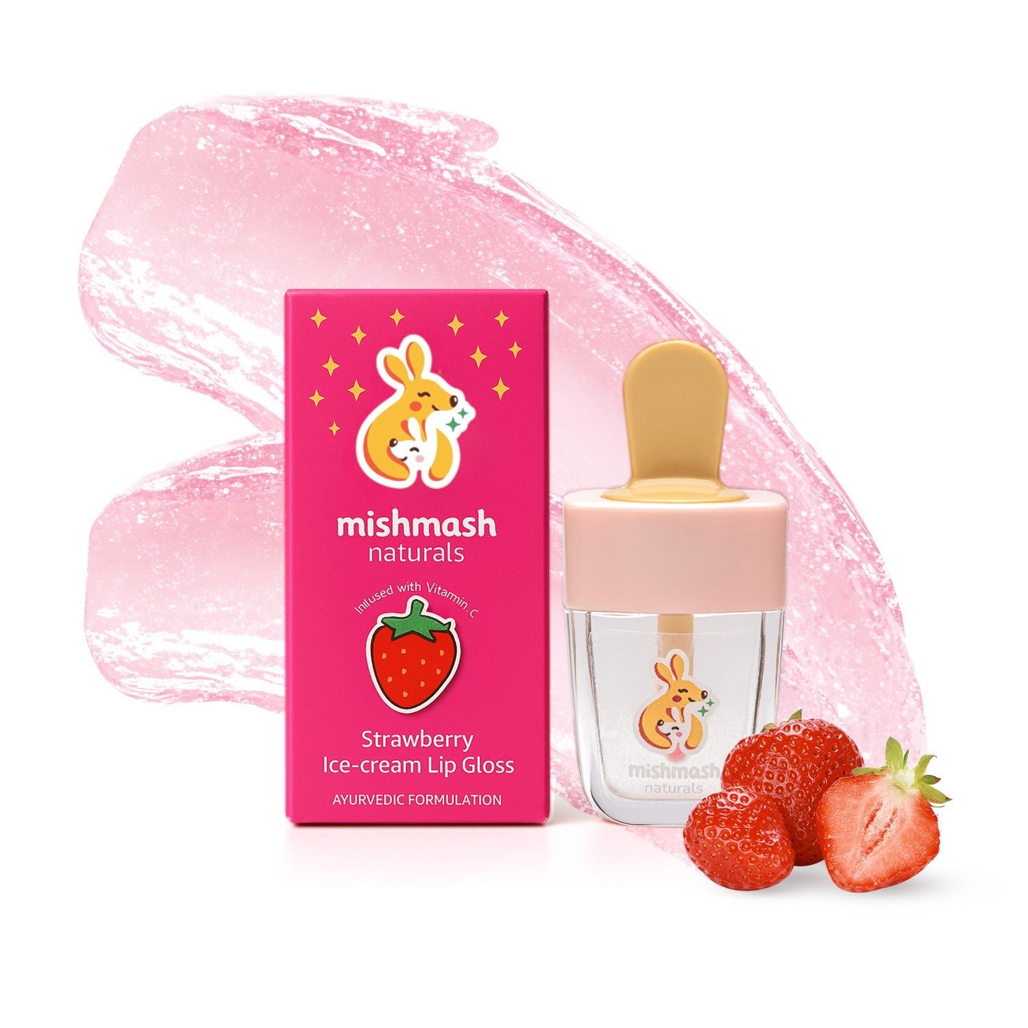 Mishmash Naturals Magic Sparkle Strawberry Lip Gloss - MMN - CML - 003