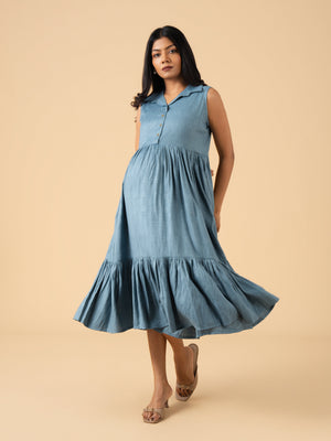 Mist & Mineral Maternity and Nursing Dress - S Maternity Casual Dress