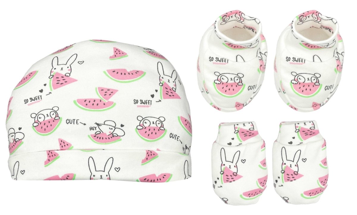 Mittens, Booties and Cap Set Combo of 2- Option A - MBC2-MP-BRYSM