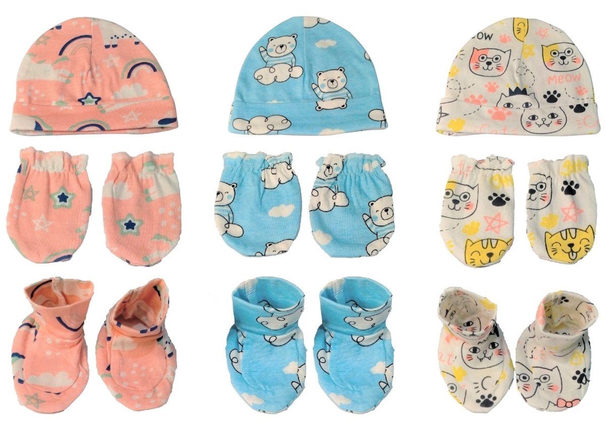 Mittens, Booties and Cap Set Combo of 3- Option G - MBC3-MP-HBMMU