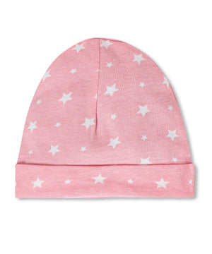 Mittens Booties and Cap set - Pink Stars - Ride a Unicorn - Onesize Mittens, Booties and Cap set