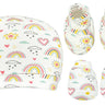 Mittens, Booties And Cap Set- Rainbow Land - MBC-AO-RNBLD