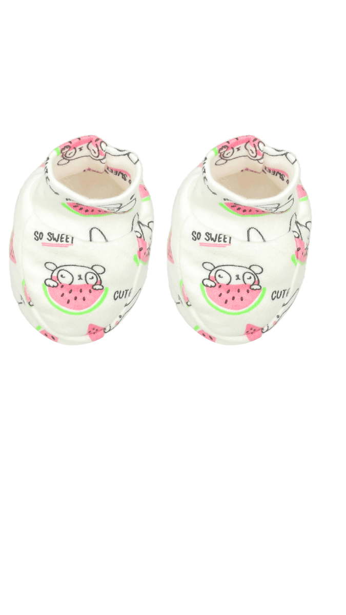 Mittens, Booties And Cap Set- Summer Melon - MBC-AO-SMRM