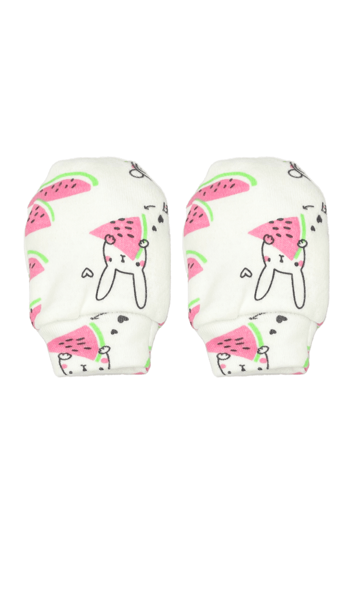 Mittens, Booties And Cap Set- Summer Melon - MBC-AO-SMRM