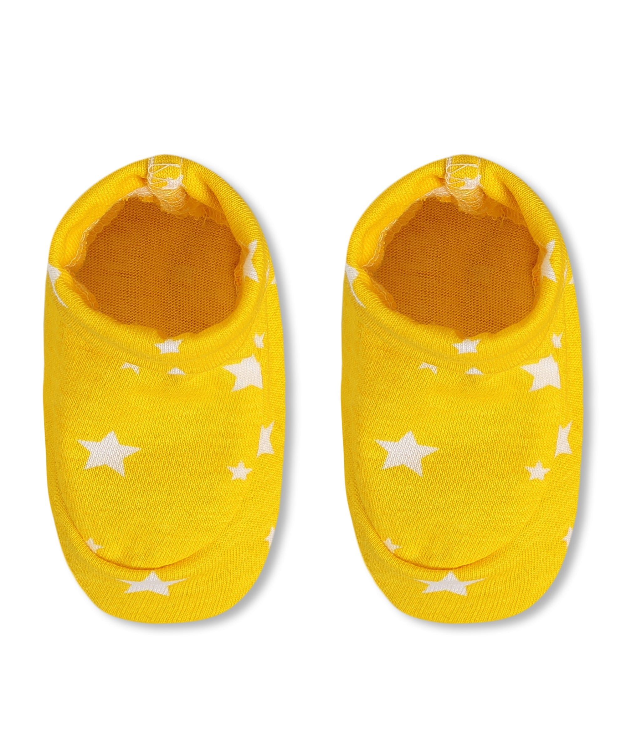 Mittens, Booties and Cap set - Yellow Stars - Onesize Mittens, Booties and Cap set
