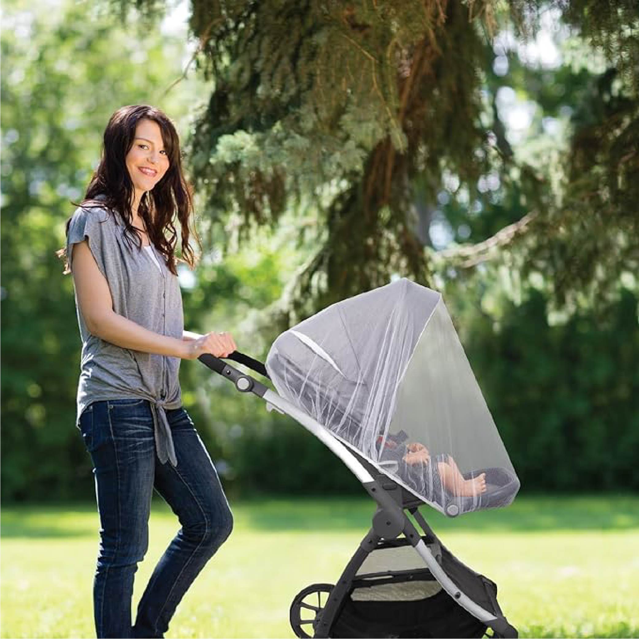 Moon Stroller Mosquito net T&G Accessory White Birth to 48 Months