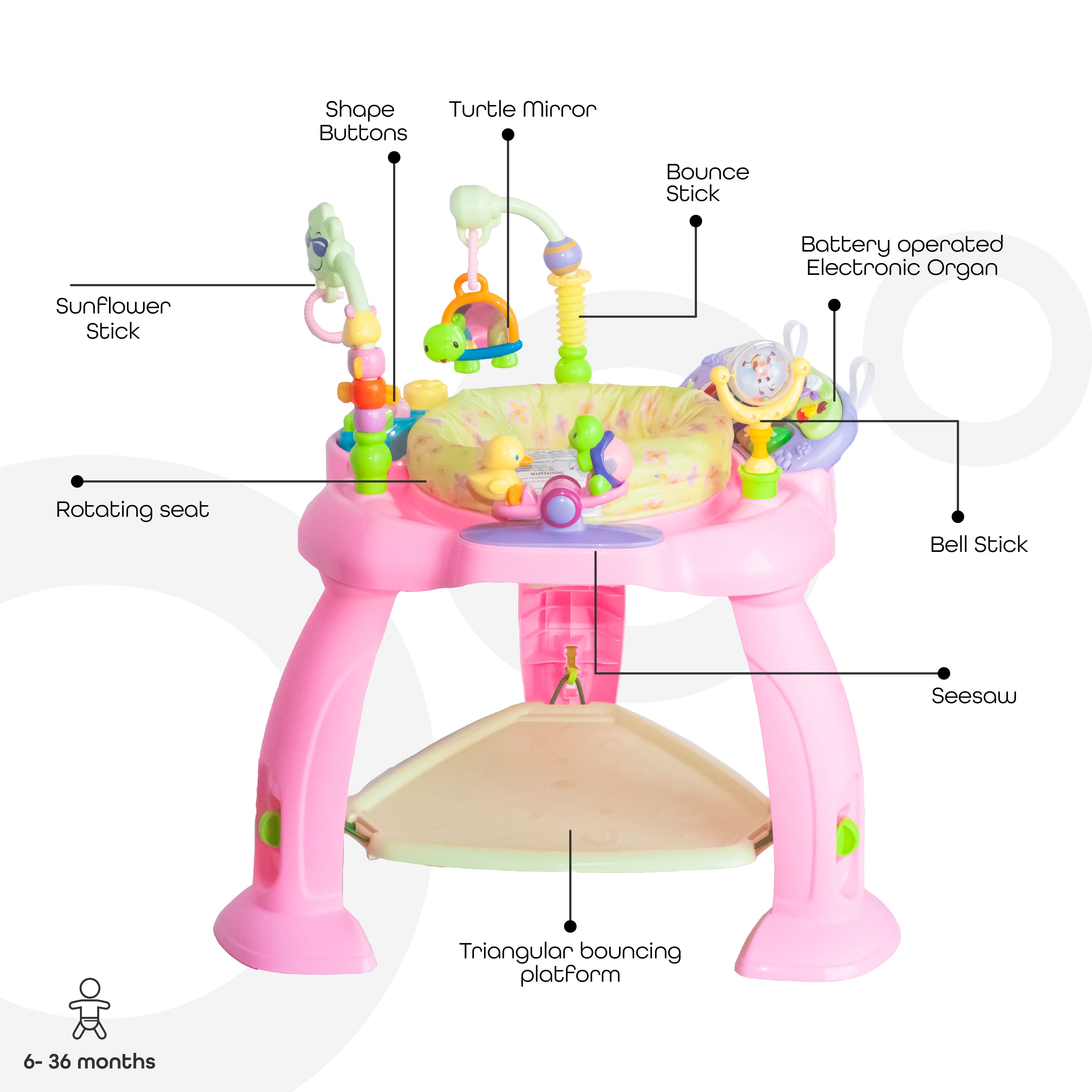 Moon Activity Table Activity & Gear Pink 6 months to 3 years