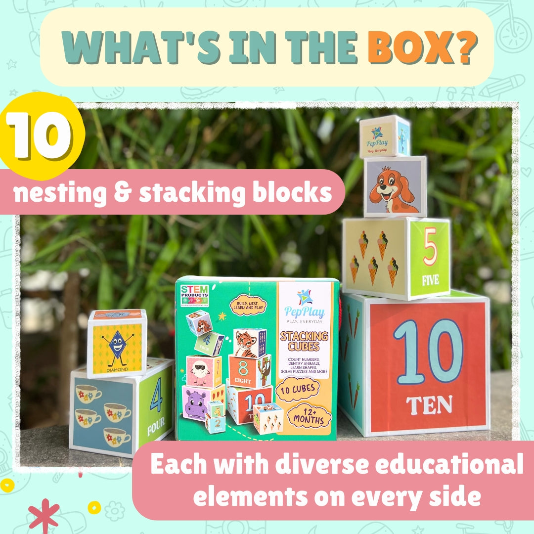 PepPlay Stacking and Nesting Cubes (Educational  Brain Activity Toy)