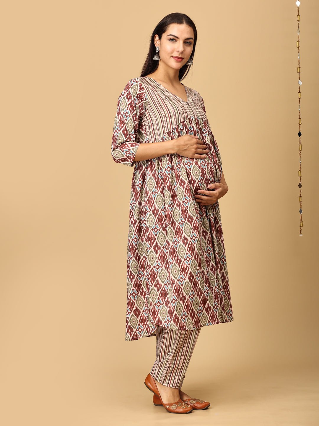 Mokshita Maternity and Nursing Kurta Set With Dupatta - MEW - SK - MKSH - S
