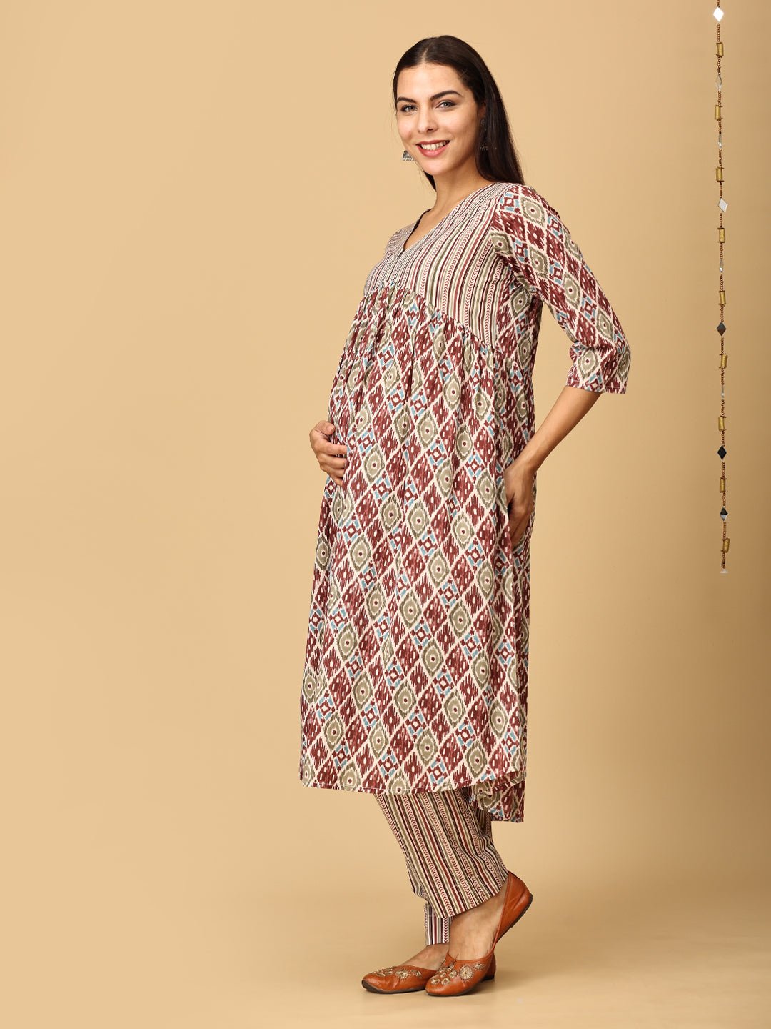 Mokshita Maternity and Nursing Kurta Set With Dupatta - MEW - SK - MKSH - S