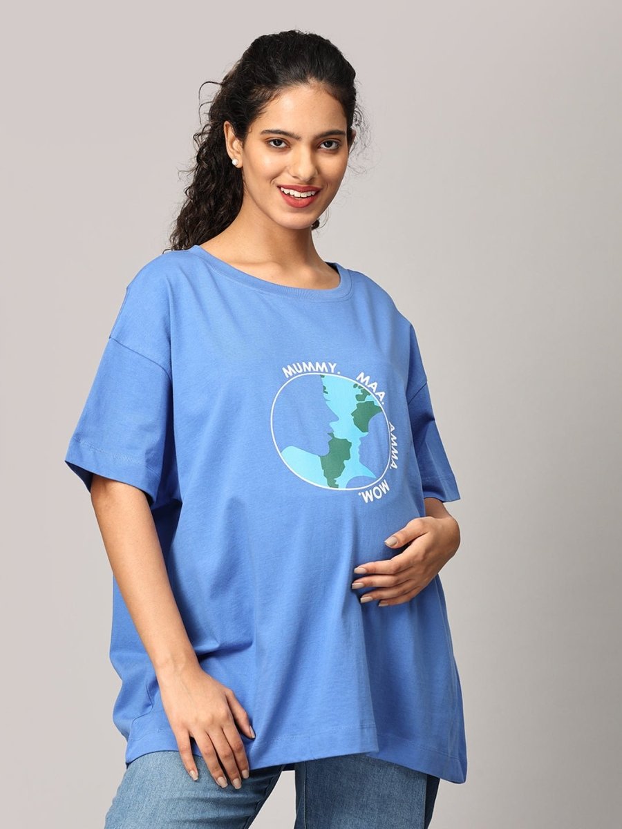 Mom My World Oversized Mumma T shirt - MAT-SC-MOMW-S