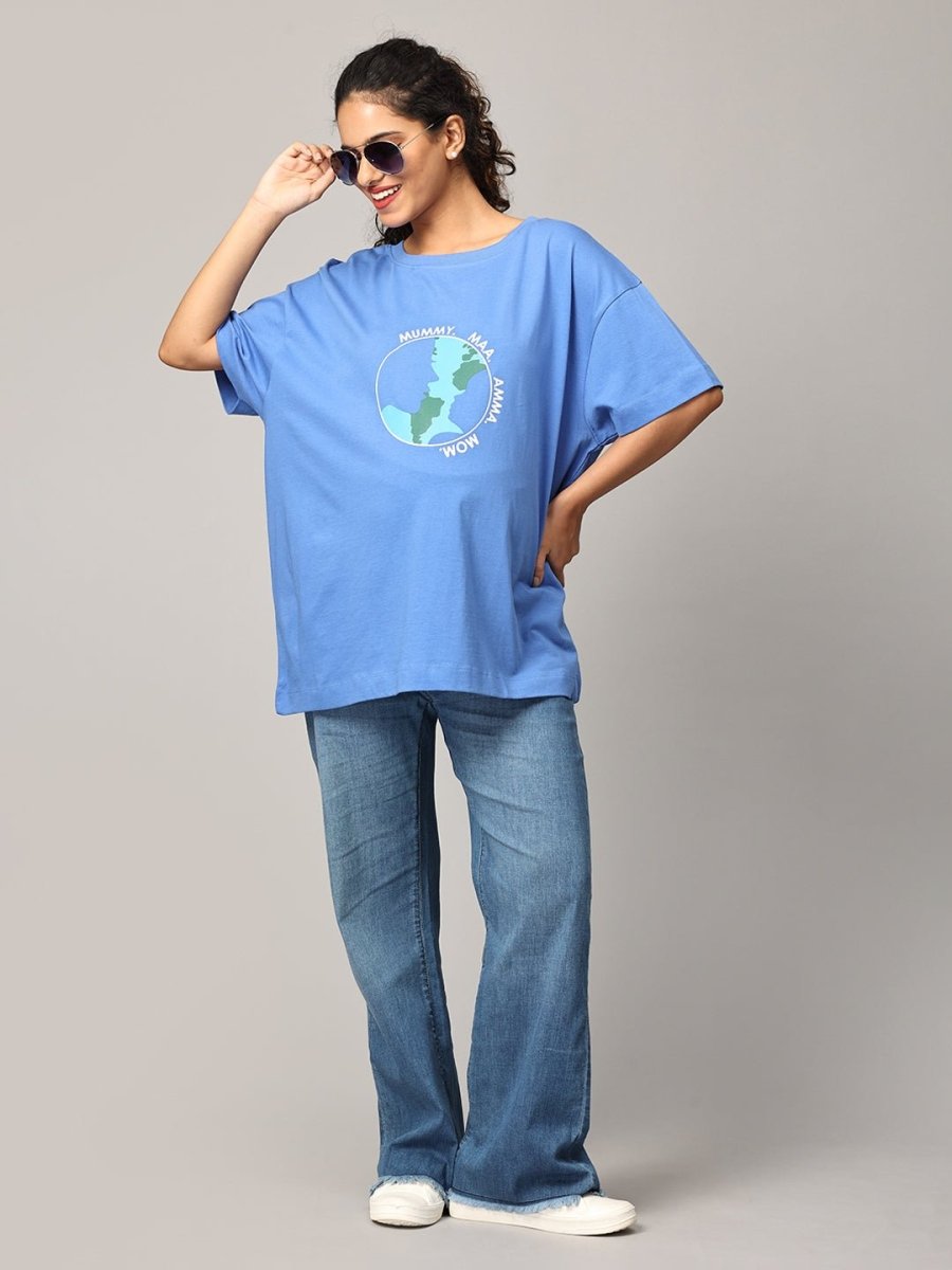 Mom My World Oversized Mumma T shirt - MAT-SC-MOMW-S